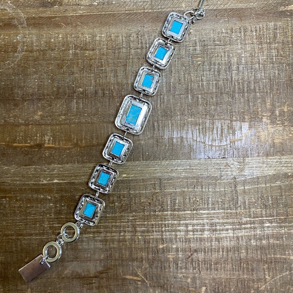 New MexZotic Blue Howlite Antique Square Bracelet - Picture 6 of 9